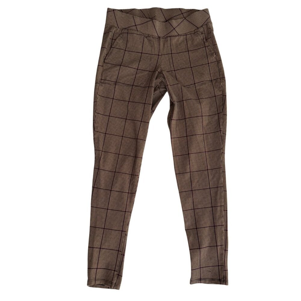 Torrid Womens Plaid Stretch Pants Size 0 Brown & Black Cotton Blend